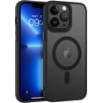 thumbnail image 1 of for iPhone 13 Pro Max Case [Compatible with Magsafe], Translucent Matte Back Anti-Scratch Full Body Protective Cover Shockproof Phone Case for iPhone 13 Pro Max 6.7", Black, 1 of 16