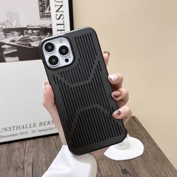 iPhone 13 Pro Max Case, Cooling Heat Dissipation Case Prevent Overheating Full Back Camera Lens Protection Ultra Slim TPU Cover Shockproof Protective Bumper Cover for Apple iPhone 13 Pro Max,Black