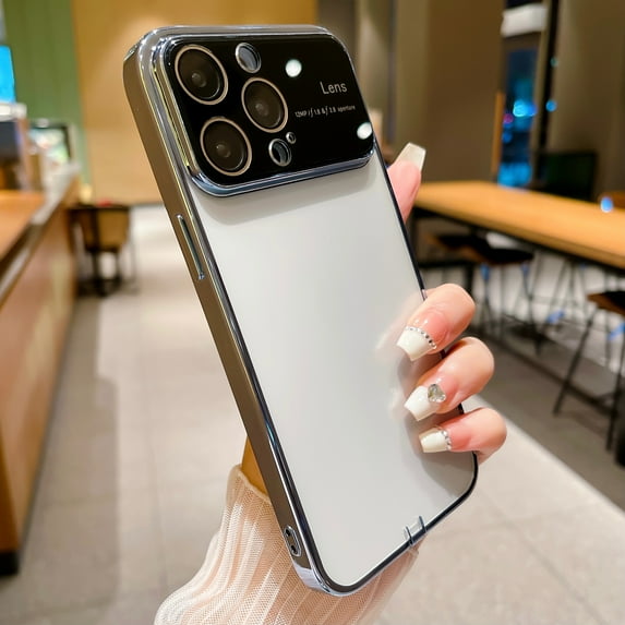 for iPhone 13 Pro Max Case Crystal Clear with Dust Plug & Lens Protector Luxury Plating Transparent Shockproof Anti-Scratch Soft TPU Phone Cases for Women Men for iPhone 13 Pro Max, Blue