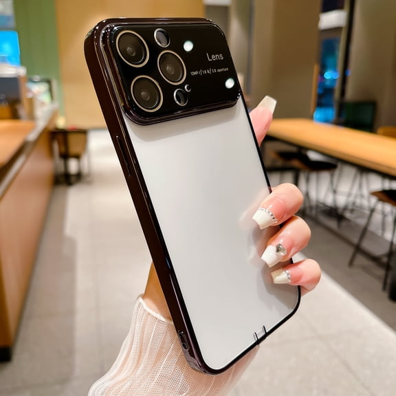 for iPhone 13 Pro Max Case Crystal Clear with Dust Plug & Lens Protector Luxury Plating Transparent Shockproof Anti-Scratch Soft TPU Phone Cases for Women Men for iPhone 13 Pro Max, Black