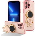 thumbnail image 1 of for iPhone 13 Pro Max Case Cute 6D Astronaut Case with Stand Function Luxury Plating Case Cover Slim Fit Soft TPU Shockproof Bumper Protective Electroplated Case for Girls Boys,6.7 inch,Pink, 1 of 12