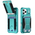 thumbnail image 1 of for iPhone 13 Pro Max Case, Flip Back Card Holder Case with Elastic Slot, Kickstand Slim Phone Case, Shockproof Protective Cover, Anti-Scratch Lightweight Drop Protection Case, Green, 1 of 7