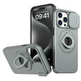 thumbnail image 1 of for iPhone 13 Pro Max Case, Frosted PC Compatible with MagSafe Built-in 360 Rotatable Invisible Kickstand Sliding Window Camera Cover Military Grade Protection Case for iPhone 13 Pro Max, Gray, 1 of 6