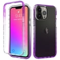 thumbnail image 1 of iPhone 13 Pro Max Case, Full Body Clear Bumper Protection Case [with Screen Protector] Hybrid Back Silicone Rubber TPU Bumper Gradient Phone Case for Apple iPhone 13 Pro Max - Purple, 1 of 7