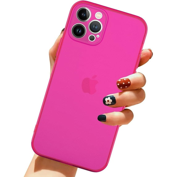 for iPhone 13 Pro Max Case Hot Pink Soft TPU Bumper Anti-Drop Anti-Scratch Shock Absorption Protective Wireless Slim Cover Compatible with iPhone 13 Pro Max 6.7 Inch for Women Girls