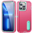 thumbnail image 1 of for iPhone 13 Pro Max Case with Kickstand, [10FT Military Drop Protection] Rugged Heavy Duty Hard PC+Soft Silicone Rubber Bumper Hybrid Triple-Layer Case for iPhone 13 Pro Max, Rose/Mint, 1 of 8