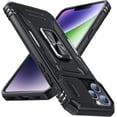 thumbnail image 1 of for iPhone 13 Pro Max Case with Kickstand with Camera Cover,Military-Grade Protection,Metal Ring Kickstand,Bumper Case for iPhone 13 Pro Max Case,Black 5-IP13pm-01, 1 of 14