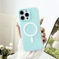 thumbnail image 1 of for iPhone 13 Pro Max Case, Magnetic Compatible with Magsafe Charger Phone Case, Thin Slim Wireless Charging Matte TPU Soft Rubber Gel Shockproof Protective Cover for Women Men, Cyan, 1 of 8