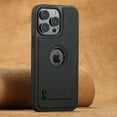 thumbnail image 1 of for iPhone 13 Pro Max Case Magnetic, Compatible with Magsafe Logo View Built-in Kickstand Ultra Slim Litchi Texture Premium PU Leather Retro Wireless Charging Phone Case for iPhone 13 Pro Max, Black, 1 of 10