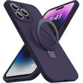 thumbnail image 1 of for iPhone 13 Pro Max Case with Magnetic Ring Stand Silicone Phone Case 6.7" for Women Men [Compatible with MagSafe][Full Camera Protection][Military-Grade Drop Protection], Purple, 1 of 11