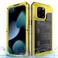 thumbnail image 1 of for iPhone 13 Pro Max Case, Military Grade IP68 Waterproof Dustproof Shockproof Full Body Sealed Underwater Case with Built-in Screen Protector Heavy Duty Metal Rugged Defender Phone Case,Yellow, 1 of 8