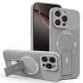 thumbnail image 1 of for iPhone 13 Pro Max Case, PC + TPU Carbon Fiber Design, Compatible with MagSafe, Luxury Magnetic Lightweight Shockproof Ultra Slim Protective Cover with Bracket, for iPhone 13 Pro Max, Gray, 1 of 6