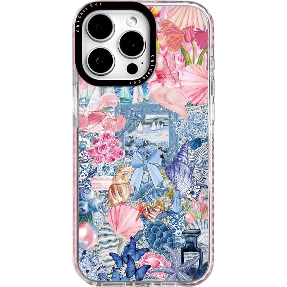 for iPhone 13 Pro Max Case, Pastel Nautical Collage Pattern, Elegant Soft Slim TPU Compatible with MagSafe, Military-Grade Drop Protection & Camera Protection for Women Girls