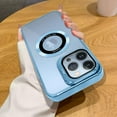 thumbnail image 1 of for iPhone 13 Pro Max Case Plating Magnetic Crystal [ Support for Magsafe ] Luxury Case Camera Protector Shockproof Protective Edge Cover Screen Protector Cover Girls Women Phone Case -Blue, 1 of 12