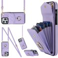 thumbnail image 1 of For iPhone 13 Pro Max Case Premium PU Leather Accordion Folding Wallet &Card Holder With RFID Shielding Material Phone Case With Adjustable Ring Holder And Detachable Crossbody ＆ Wrist Strap, 1 of 7