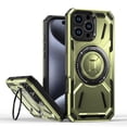 thumbnail image 1 of for iPhone 13 Pro Max Case Protective Cover with Built-in Ring Kickstand, Heavy Duty Military Grade Drop Protection Shock-Proof Grip Durable Dual-Layer Design Cover Support Wireless Charging, Green, 1 of 6