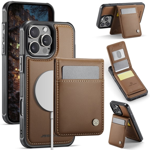for iPhone 13 Pro Max Case with RFID Blocking Card Holder iPhone 13 Pro Max Case Magsafe Compatible Phone case Kickstand Wallet 2 in 1 Detachable Magnetic Leather Cover for Men Women, Brown