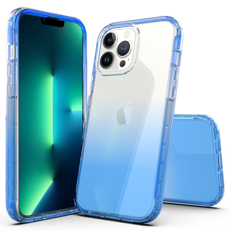 Custodia Luolnh Per IPhone 13 Pro Max Design Marmo – Silicone Morbido TPU Antiurto – Rosa Bianco/Blu
