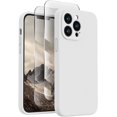 thumbnail image 1 of for iPhone 13 Pro Max Case, Silicone Upgraded [Camera Protection] Phone Case with [2 Screen Protectors], Soft Anti-Scratch Microfiber Lining Inside, 6.7 inch, White, 1 of 11