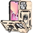 thumbnail image 1 of for iPhone 13 Pro Max Case, Soft TPU & Hard PC Anti-scratch Sliding Cover Full Protection Ring Stand Rotating Kickstand Holder Magnetic Shockproof Phone Case Cover for iPhone 13 Pro Max, Gold, 1 of 8