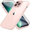 thumbnail image 1 of for iPhone 13 Pro Max Case Sparkly Diamond Crystal Metal Bling Camera Lens Cover Back Clear & Matte Bumper Silicone Shockproof Protective Case + Screen Protector for Girls and Women -Pink, 1 of 6