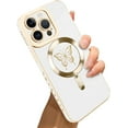 thumbnail image 1 of for iPhone 13 Pro Max Case [Support for Magsafe] Butterfly Pattern Magnetic Plating Screen Protector Luxury Elegant Case Camera Protector Soft Shockproof Protective Corner Back Cover -White, 1 of 12