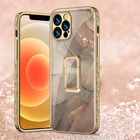 iPhone 13 Pro Max Case - TECH CIRCLE [Tempered Glass Back] Slim Fit Lightweight Protective Fashion Back Cover Case for Apple iPhone 13 Pro Max (6.7-Inch) Cell Phone, Champagne