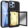 thumbnail image 1 of iPhone 13 Pro Max Case with Tempered Glass Screen Protector, Dteck Wallet Case Credit Card Holder & Hidden Mirror, Heavy Duty Shockproof Protective Case for iPhone 13 Pro Max, Black, 1 of 5