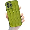 thumbnail image 1 of iPhone 13 Pro Max Case, Water Ripple Pattern Cute Bling Glitter Curly Wave Frame Phone Case for Women Girls Fashion Soft Silicone CProtective Back Cover (Green), 1 of 13