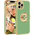thumbnail image 1 of iPhone 13 Pro Max Case[with 360°Rotatable Ring Holder] [Support Magnetic Car Mount] Slim Kickstand for Women Men Girls Nonslip Protective Phone Cover Case for iPhone 13 Pro Max,6.7",2021,Green, 1 of 14