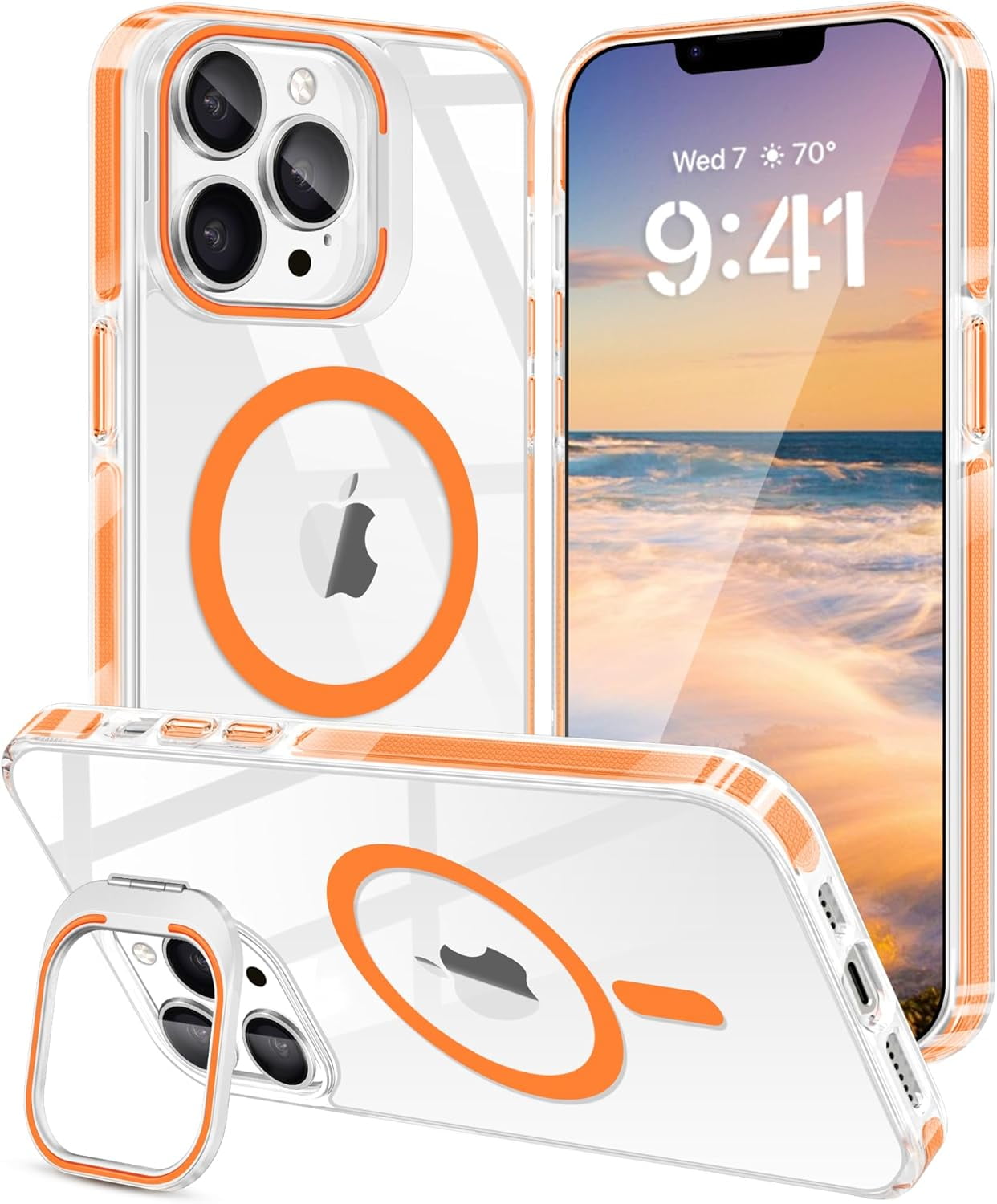 iPhone 13 Pro Max Case[with Camera Stand Ring Holder Kickstand][With ...