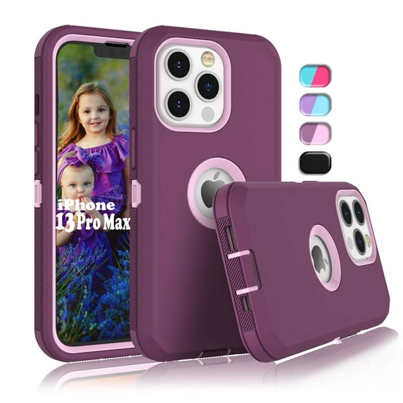 iPhone 13 Pro Max Cases, Sturdy Phone Case for iPhone 13 Pro Max 6.7", Tekcoo Full-Body Heavy Duty Armor Hard Plastic & Shock Absorption Rubber Rugged Bumper 3-in-1 Case Cover -Red