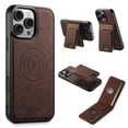 thumbnail image 1 of for iPhone 13 Pro Max Classic Wallet Case with Card Holder, 2 in 1 Detachable Magnetic Elastic Back Cards Slots Case Magsafe Shockproof Protective Phone Cover for iPhone 13 Pro Max - Brown, 1 of 1