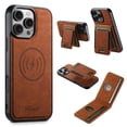 thumbnail image 1 of for iPhone 13 Pro Max Classic Wallet Case with Card Holder, 2 in 1 Detachable Magnetic Elastic Back Cards Slots Case Magsafe Shockproof Protective Phone Cover for iPhone 13 Pro Max - Khaki, 1 of 1