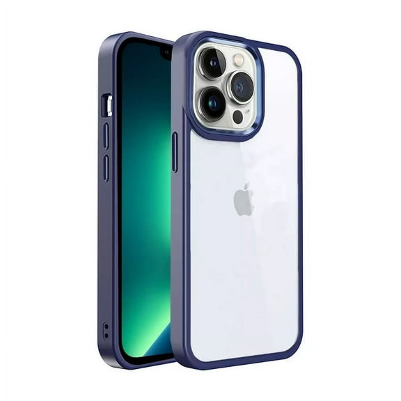 iPhone 13 Pro Max Clear Case, Slim Shockproof Transparent Clear Bumper Phone Case for Apple iPhone 13 Pro Max for Women Girls Boys Men, Blue Clear