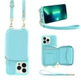 thumbnail image 1 of iPhone 13 Pro Max Crossbody Wallet Case, Zipper Card Phone Case with Wrist Strap, Handbag Purse Flip Cover with RFID Blocking Gift for Women Men Compatible with iPhone 13 Pro Max, Mint, 1 of 10