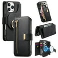 thumbnail image 1 of for iPhone 13 Pro Max Detachable Wallet Case with Card Holder, 2 in 1 PU Leather Flip Folio Case with RFID Blocking Magnetic Stand Removable Shockproof Phone Cover with Ring Holder, Black, 1 of 11