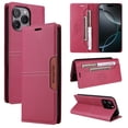 thumbnail image 1 of For iPhone 13 Pro Max Flip Wallet Phone Case,[RFID Blocking]PU Leather Magnetic Folio Cover,With Card Slots,Flip Folding Kickstand,Shockproof TPU Anti-fall Rugged Phone Case Cover,Red, 1 of 9