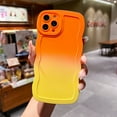 thumbnail image 1 of for iPhone 13 Pro Max Gradient Wavy Case, Cute Wave Frame Design Dual Colors Soft Silicone Rubber Shockproof Flexible TPU Phone Cover for iPhone 13 Pro Max 6.7 inch Girls Women, Orange/Yellow, 1 of 11