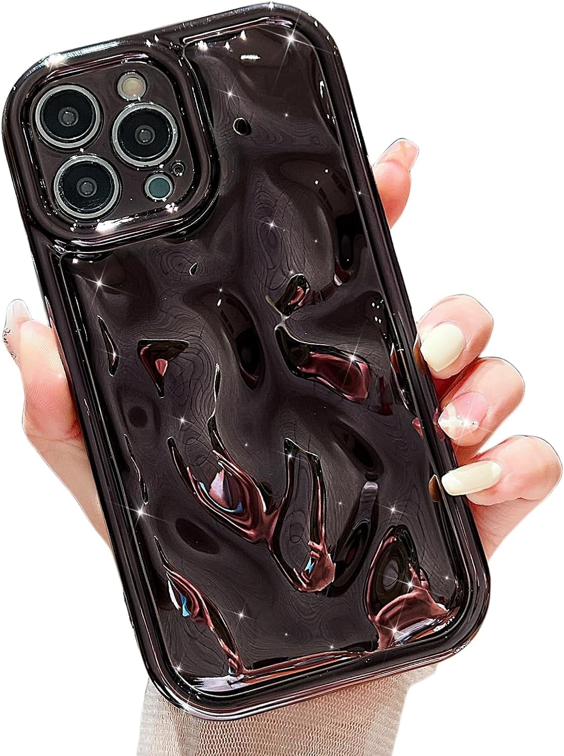 Ekoneda For IPhone 15 Pro Max Case Wavy Water Ripple Pattern, Cute Curly Wave