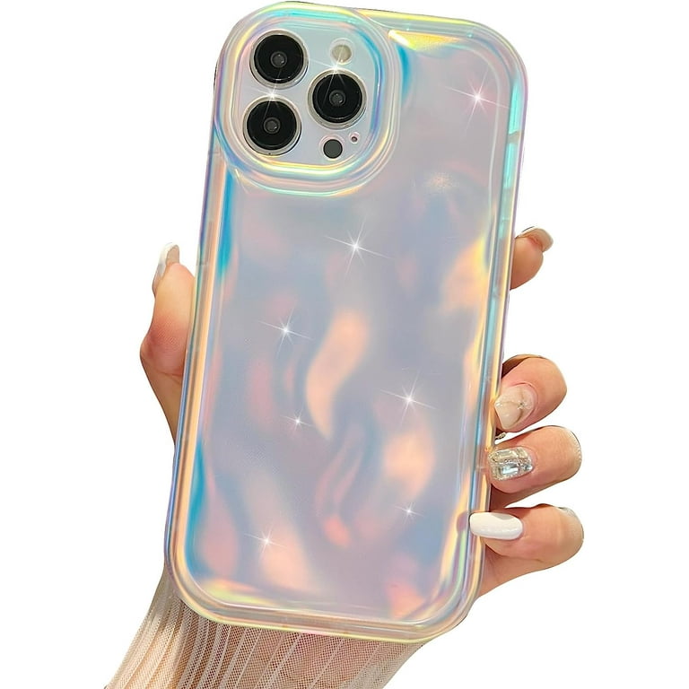 iPhone 13 Pro Max Holographic Case, Cute Laser 3D Water Ripple