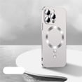 thumbnail image 1 of for iPhone 13 Pro Max Liquid Case with Camera Lens Protector, Compatible with Magsafe Luxury Magnetic Phone Case for Men Women Girls Shockproof Matte Bumper Phone Case Cover - Silver, 1 of 10