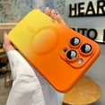 thumbnail image 1 of for iPhone 13 Pro Max Magnetic Case [Compatible with MagSafe] [with Camera Lens Protector] Gradient Color Luxury for Women Girls Slim Fit Shockproof Protective Phone Cover, Orange & Yellow, 1 of 7