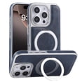 thumbnail image 1 of for iPhone 13 Pro Max Magnetic Case, Invisible Rotation Stand [Compatible with Mag-Safe Charging] Shockproof Slim Kickstand Plating PU Leather Phone Cover for iPhone 13 Pro Max, Blue, 1 of 10