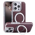 thumbnail image 1 of for iPhone 13 Pro Max Magnetic Case, Invisible Rotation Stand [Compatible with Mag-Safe Charging] Shockproof Slim Kickstand Plating PU Leather Phone Cover for iPhone 13 Pro Max, Winered, 1 of 9