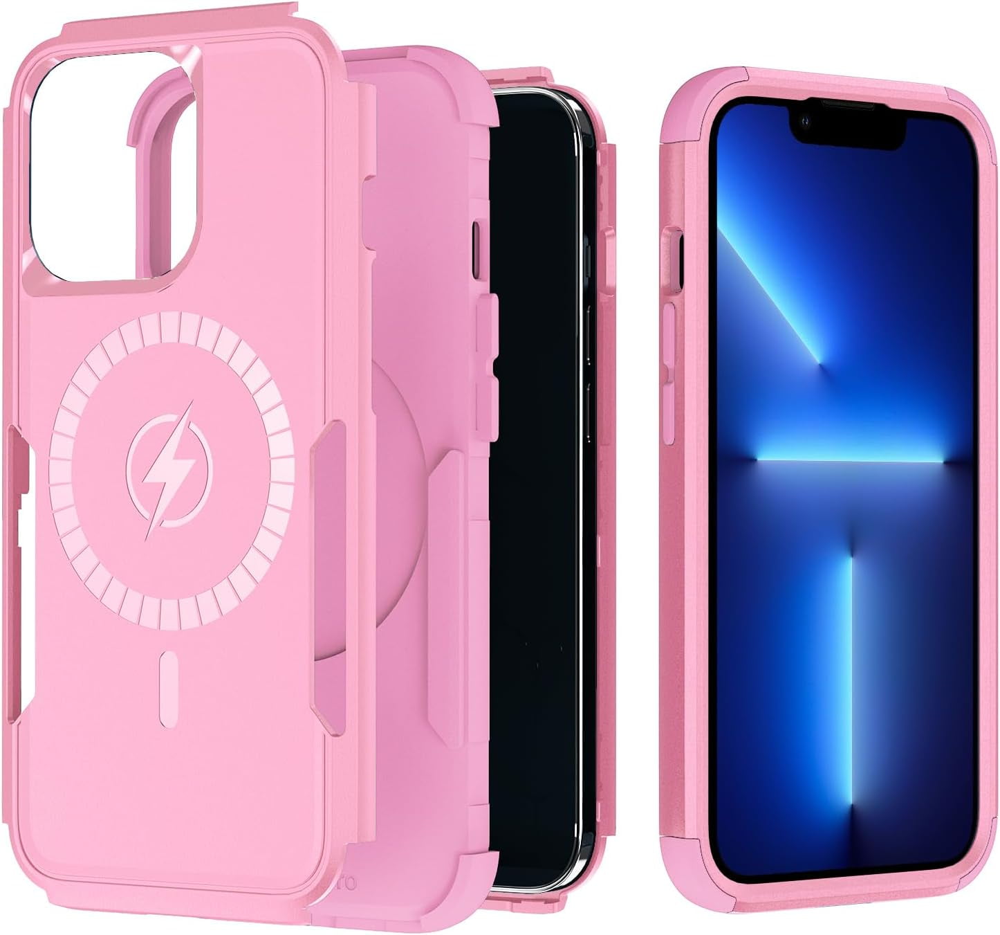 for iPhone 13 Pro Max Magsafe case, Heavy Duty Shockproof Protective Three Layers Phone Bumper