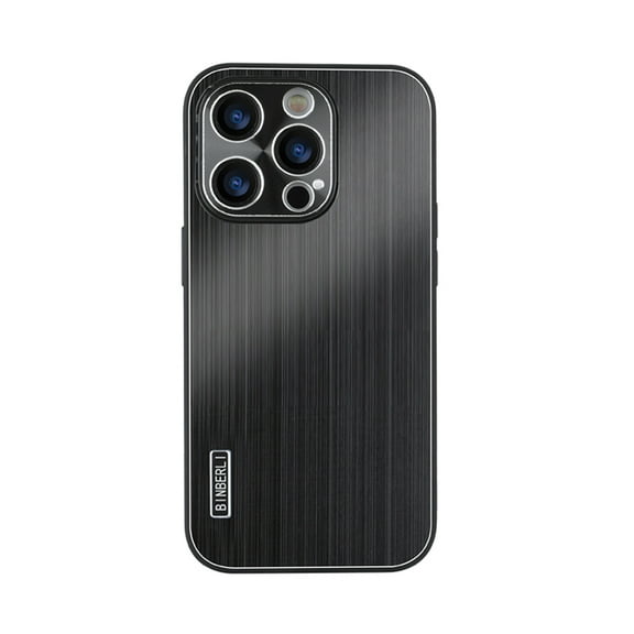 for iPhone 13 Pro Max Metal Back Case, Luxury Anti-fingerprint Drop Protective Anti-Scratch Shockproof Thin Fit TPU Frame Phone Case Cover for iPhone 13 Pro Max, Black