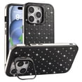 thumbnail image 1 of for iPhone 13 Pro Max PC Back Case, Luxury Glitter Diamond Ultra Slim Drop Protective Shockproof Camera Cover Bracket Lightweight Anti-Scratch Phone Case Cover for iPhone 13 Pro Max, Black, 1 of 1