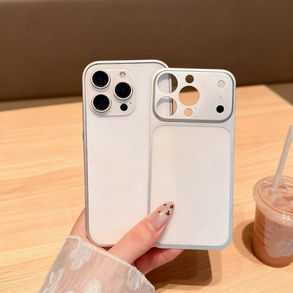 For iPhone 13 Pro Max Phone Case,Aluminum alloy Back + Metal Frame 2-in-1 Design,Instantly Transform into iPhone 17 Pro Max,Ultra Slim Shockproof Anti-fall Anti-Scratch Phone Case,Silver