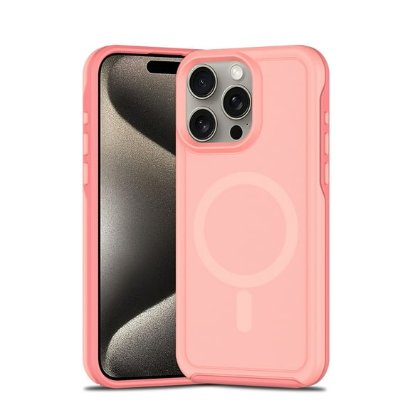 for iPhone 13 Pro Max Phone Case, Magnetic Case [Compatible with Mag Safe] Solid Color Matte Slim Shockproof Heavy Duty Anti-Fingerprint Anti-Fall Protective Cover for iPhone 13 Pro Max,Pink